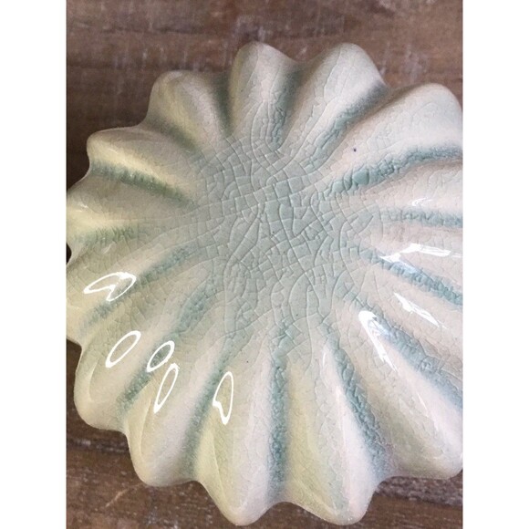 Pier one green ceramic orbs spheres with striations crazing cactus look - Picture 3 of 4